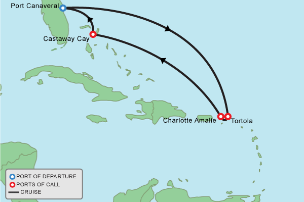 Cruise itinerary map