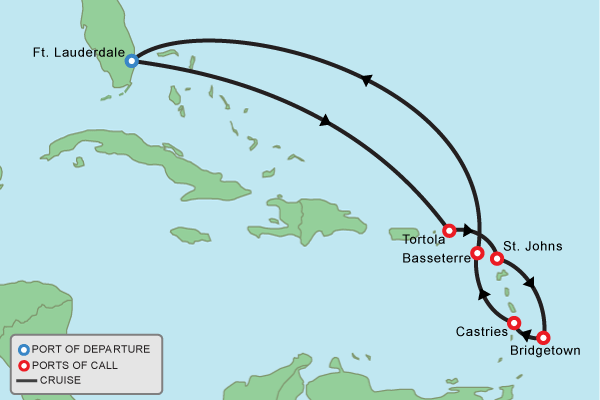 Cruise itinerary map